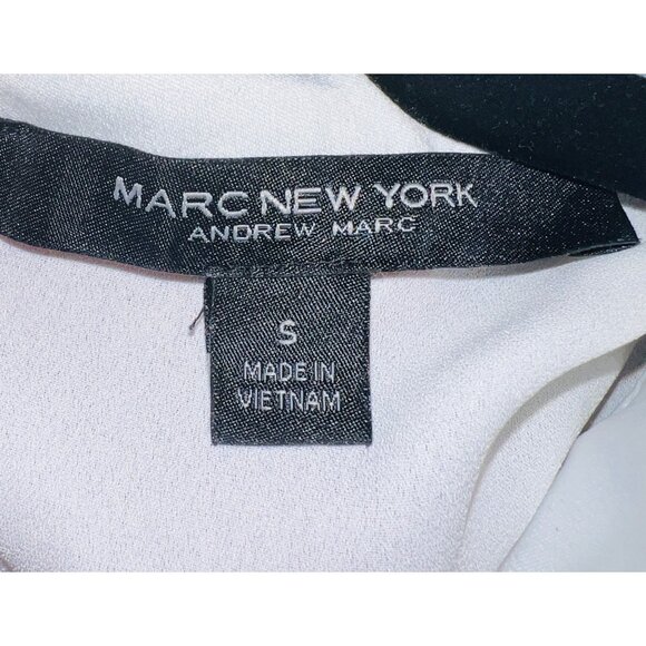Marc New York Andrew Marc White Ruffled short sleeve Blouse S - Picture 3 of 3